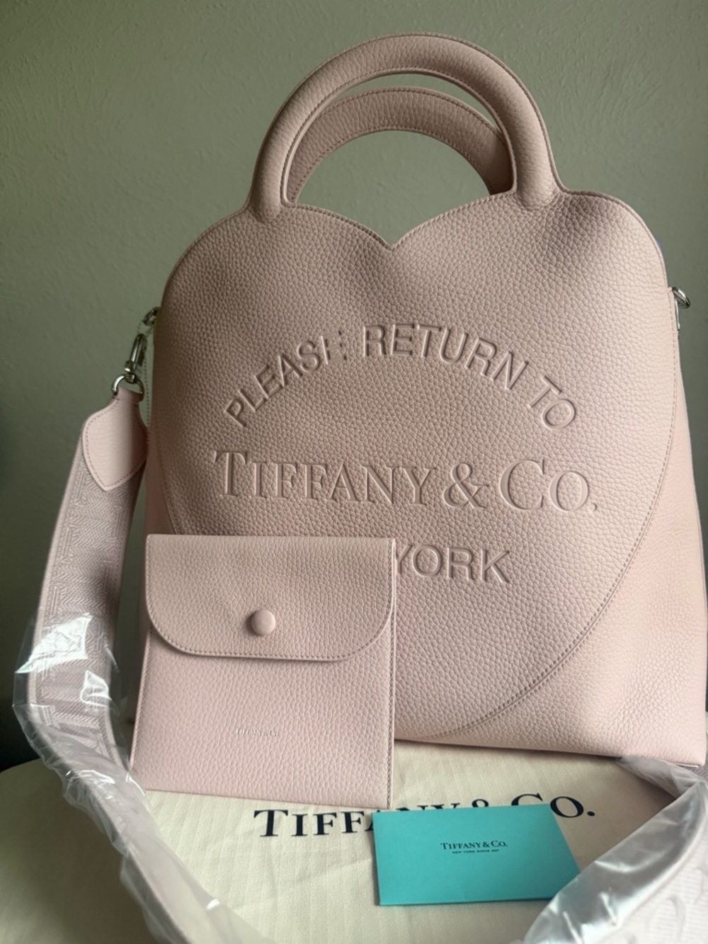 Tiffany & Co. Blush Pink Heart Tote with Matching Pouch